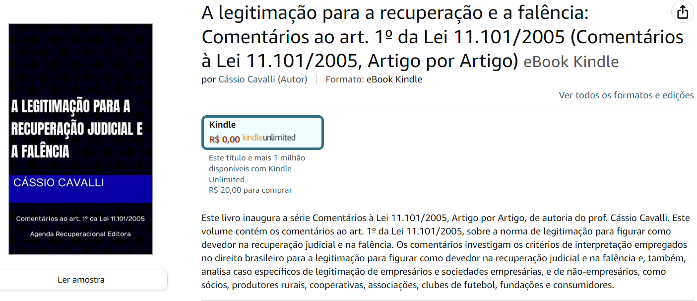 Lançamento da Série Comentários à Lei 11.101/2005, Artigo por Artigo